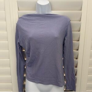 NWT We the Free Purple Long Sleeve Waffle Knit Top SzM
